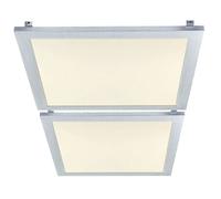 Plafoniera argento pannello LED plafoniera pannello da incasso in alluminio lampada da ufficio con griglia luminosa, 18 watt 1100 lumen bianco neutro, LxPxA 29,9 x 29,9 x 5 cm, set da 2
