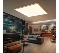 Plafoniera Aufbaupanel Luce Sala da Pranzo Simil Legno Alluminio LED L 59 CM