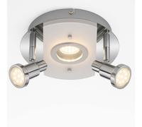 Plafoniera bagno soffitto rondel 3 luci metallo cromo sala da pranzo con spot mobili, rondel, LED 11 watt 900 lm, DxH 20x11,5 cm