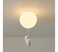Plafoniera Bambini Bianca Paralume in Vetro Stanza Ragazzi Ragazze Piccolo Orso Camera da Letto Illuminazione Interni Lampadario Luci Sospese Lampada A Sospensione Base G9 Luce Bianca 6000K,C,Ø20CM