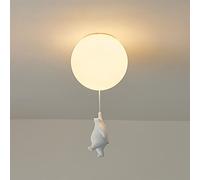 Plafoniera Bambini Bianca Paralume in Vetro Stanza Ragazzi Ragazze Piccolo Orso Camera da Letto Illuminazione Interni Lampadario Luci Sospese Lampada A Sospensione Base G9 Luce Bianca 6000K,A,Ø15CM