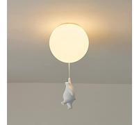Plafoniera Bambini Bianca Paralume in Vetro Stanza Ragazzi Ragazze Piccolo Orso Camera da Letto Illuminazione Interni Lampadario Luci Sospese Lampada A Sospensione Base G9 Luce Bianca 6000K,A,Ø25CM