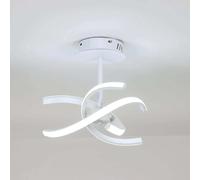 Plafoniera bianca a tre tubi in alluminio da 26 W, plafoniera a luce bianca 6500 K per camere da letto, sala da pranzo, corridoi, balconi