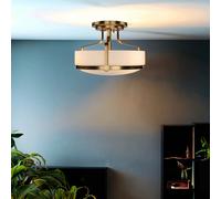 Plafoniera Bianco Ottone Antico 3x E27 Soggiorno Sala Deckenleuchte Domiva