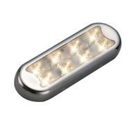 Plafoniera Bimini inox compatta a 8 LED fondo piatto, senza interruttore Tendal