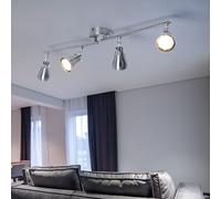 Plafoniera Binario Faretti Spot Cromo LED Lampadario Camera Letto Orientabile