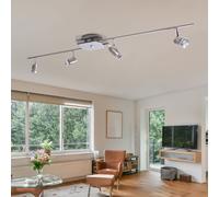 Plafoniera Binario Faretti Spot da Soffitto Mobile Lampada Soggiorno Argento L