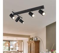 Plafoniera Binario Faretti Spot Lampada da Soggiorno Nero Regolabile L 70 CM [EEK: Non valutato]