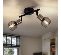 Plafoniera Binario Faretti Spot Luci Soggiorno Mobile Faretto Oro Nero L 22cm [EEK: Non valutato]