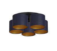 Plafoniera Blu Oro Tessuto B:58 CM E27 Blendarm Deckenleuchte Soggiorno