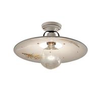Plafoniera Classica Bologna Metallo E Ceramica Nero Sfumato Rame 30Cm 1 Luce E27