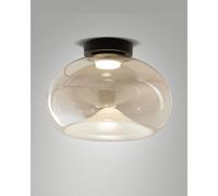 Plafoniera Brena Cognac LED 19W 1 Luce Design Metallo e Vetro Collezione BRENA