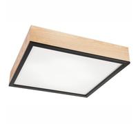 Plafoniera Camera da Letto Legno Vetro B:48 CM Pino Nero Deckenleuchte