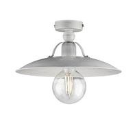 Plafoniera Cantina Stile Industrial 1 Luce Ferro Bianco E Argento