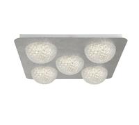 Plafoniera Celestia Acciaio Argento Policarbonato Bianco Led 6,5W 3000K