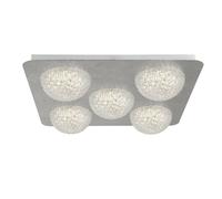 Plafoniera Celestia Acciaio Argento Policarbonato Bianco Led 6,5W 3000K
