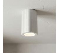 Plafoniera Cilindrica Ø70x110mm GU10 in Gesso Rigato Pitturabile