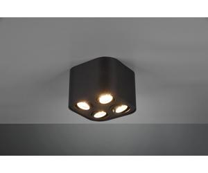 Plafoniera cilindro 4 faretti orientabili COOKIE 612900432 nero