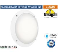 PLAFONIERA CIRCOLARE DA ESTERNO BIANCA IP66 PER LAMPADINE CON ATTACCO E27