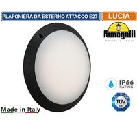 PLAFONIERA CIRCOLARE DA ESTERNO NERA IP66 PER LAMPADINE CON ATTACCO E27