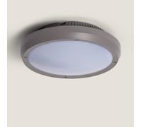 LEDKIA LIGHTING Plafoniera Circolare per Esterno Ø300 mm IP65 Curio Grigio per Soggiorno, Cucina Grigio