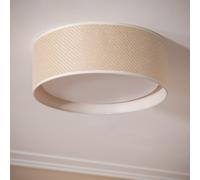 LEDKIA LIGHTING Plafoniera Circolare Rattan Ø360 Rufus per Soggiorno, Cucina Naturale