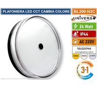 PLAFONIERA CIRCOLARE SMD LED 24W CAMBIA COLORE LUCE CCT SWITCH 3IN1 IP44