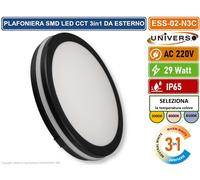 PLAFONIERA CIRCOLARE SMD LED 29W DA ESTERNO IP65 CCT SWITCH CAMBIA COLORE LUCE