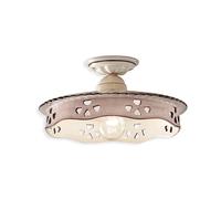 Plafoniera Classica Alessandria Ceramica Bianco Sfumato Oro Decorato 1 Luce E27