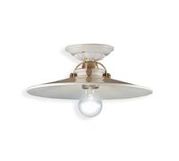 Plafoniera Classica Asti Ceramica E Ottone Satinato Decorato 1 Luce E27