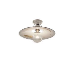 Plafoniera Classica Bologna Metallo E Ceramica Nero Sfumato Rame 24Cm 1 Luce E27