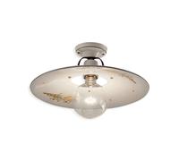 Plafoniera Classica Bologna Metallo E Ceramica Nero Sfumato Rame 30Cm 1 Luce E27