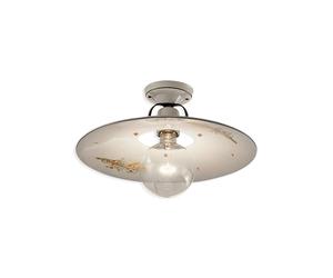 Plafoniera Classica Bologna Metallo E Ceramica Nero Sfumato Rame 40Cm 1 Luce E27