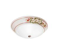 Plafoniera Classica Capua Ceramica E Ottone Satinato Decorato 1 Luce E27