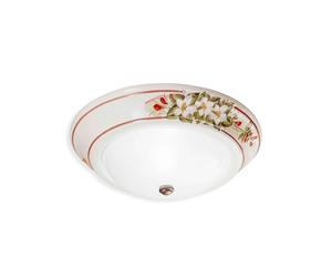 Plafoniera Classica Capua Ceramica E Ottone Satinato Decorato 1 Luce E27