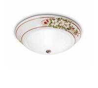 Plafoniera Classica Capua Ceramica E Ottone Satinato Decorato 1 Luce E27