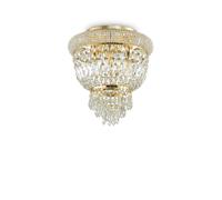 Plafoniera Classica Dubai Metallo-Cristallo Ottone 3 Luci E14