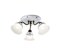 Plafoniera Classica Ferrara Metallo E Ceramica Nero Sfumato Rame 3 Luci E14