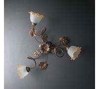 Plafoniera classica in ferro battuto 3 luci LGT Acero