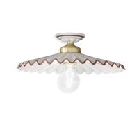 Plafoniera Classica L'Aquila Ottone E Ceramica Decorato Diam. 41Cm Luce E27