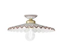 Plafoniera Classica L'Aquila Ottone E Ceramica Decorato Diam. 41Cm Luce E27