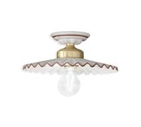 Plafoniera Classica L'Aquila Ottone E Ceramica Decorato Diam. 23Cm Luce E27