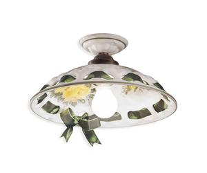 Plafoniera Classica Napoli Metallo E Ceramica Nero Sfumato Rame 1 Luce E27