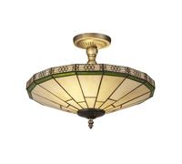 Plafoniera Classica New York Acciaio Bronzo Vetro 2 Luci E14