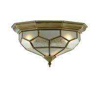 Plafoniera Classica Pisa Ii Ottone Vetro 2 Luci E14