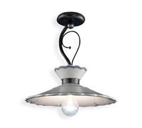 Plafoniera Classica Ravenna Metallo E Ceramica Nero Sfumato Arg. 31Cm 1 Luce E27