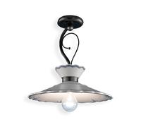 Plafoniera Classica Ravenna Metallo E Ceramica Nero Sfumato Arg. 44Cm 1 Luce E27