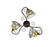 Plafoniera classica rustica in ceramica siciliana 3 luci coll. Limoni