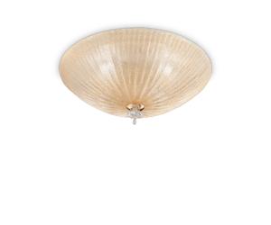 Plafoniera Classica Shell Vetro Ambra 4 Luci E27