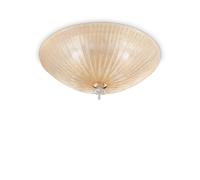 Plafoniera Classica Shell Vetro Ambra 4 Luci E27